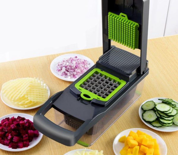 Multifunctional Vegetable Slicer & Cutter with Basket – All-in-One Shredder & Grater