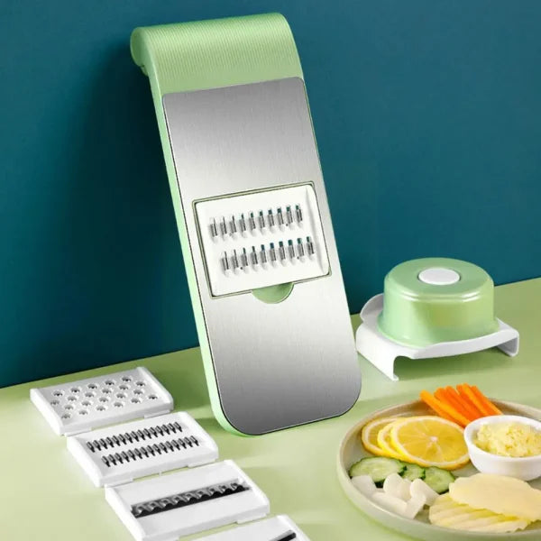 Stainless Steel Multifunctional Vegetable Cutter & Grater – All-in-One Kitchen Tool