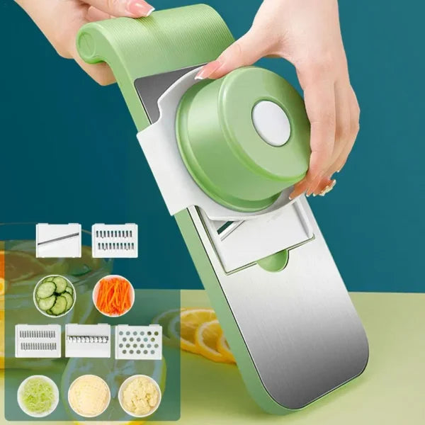 Stainless Steel Multifunctional Vegetable Cutter & Grater – All-in-One Kitchen Tool